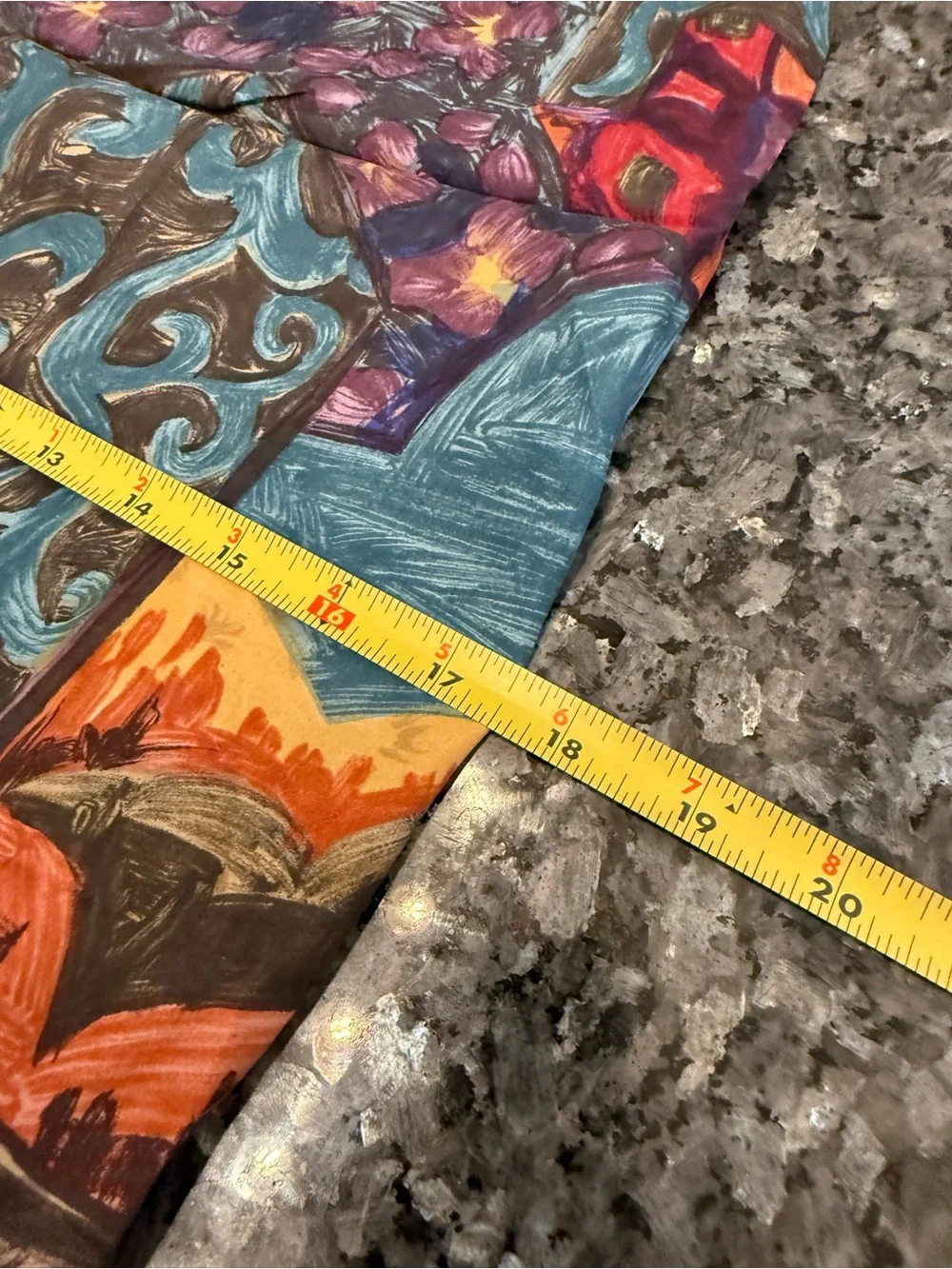 Artistic Abstract Silk Scarf 35” X 34” Approx Colorful Women’s